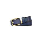 %100 Hakiki Deri Gold Tokalı, Metal Köprülü Lacivert Kadın Kot Kemeri, 4 cm xMET.kopru.byn-76