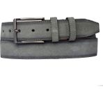 %100 Hakiki Kaliteli Süet Deri 3.5 cm Gri Süet Klasik, Kumaş Pantolon Kemeri 3.5-Süet - 115 cm