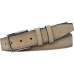 %100 Hakiki Kaliteli Süet Deri 3.5 cm Krem Süet Klasik, Kumaş Pantolon Kemeri 3.5-Krem - 130 cm
