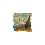 %100 Ipek Bandana Fular(55X55 CM) - Vincent Van Gogh (BUĞDAY TARLASI VE SELVİ)