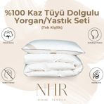 %100 Kaz Tüyü Dolgulu, %70 Gıdık Tek Kişilik Yorgan/yastık Seti