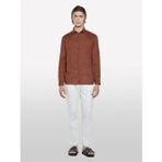 %100 Keten Regular Fit Gömlek Erkek Kahverengi Gömlek - 325P5bkusq029