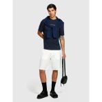 %100 Keten Slim Fit Bermuda Şort Erkek Beyaz Şort - 325P4aghs9010