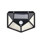 100 LED Güneş Enerjili Solar Duvar Apliği - 1200 Lümen Hareket Sensörlü 3 Modlu Bahçe Aydınlatması, Hero Led Solar Duvar Armatürü IP65 Su Geçirmez, 270° Geniş Açı (Siyah)