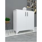 %100 MDF 2 Kapaklı Küp Üstü Beyaz Ayakkabılık