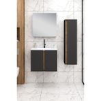 %100 Mdf - 65 cm Lavina Banyo Dolabı + 30 cm Lavina Boy Dolabı - Antrasit