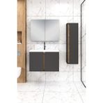 %100 Mdf - 80 cm Lavina Banyo Dolabı + 30 cm Lavina Boy Dolabı - Antrasit