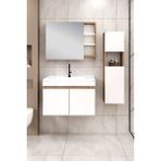 %100 MDF - 80 cm Saura Banyo Dolabı + 30 cm Saura Boy Dolabı - Beyaz