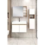 %100 Mdf - 80 Cm Saura Banyo Dolabı + 30 Cm Saura Boy Dolabı