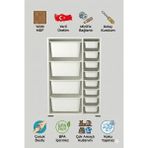 %100 Mdf Gövde Kolay Minifix Bağlantı 12 Çekmece Çok Amaçlı Oyuncak Dolabı - 12 Sepetli Beyaz Dolap