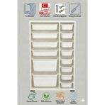 %100 Mdf Gövde Kolay Minifix Bağlantı 14 Çekmece Çok Amaçlı Oyuncak Dolabı - 14 Sepetli Beyaz Dolap