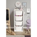 %100 Mdf - Large Mono 4 Büyük Sepetli Oyuncak Dolabı Beyaz