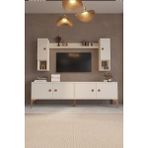 %100 Mdf Tv Ünitesi Raflı Dolaplı Kapaklı - Aytaşı Rengi