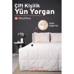 %100 Merinos Kuzu Yünlü Pamuklu Antialerjik Çift Kişilik Yorgan 195X215 Cm