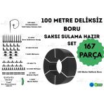 100 Metre Deliksiz Damla Sulama Borusu Ve Saksı Sulama Seti