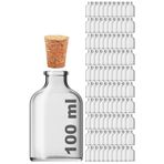 100 ml Düğün, Kına, Nişan, Kolonya, Koku, Hediyelik Şişesi Şeffaf Mantar Tıpalı 100 cc Cam Şişe (Şeffaf 100 Adet)