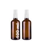 100 ml Kapaklı Beyaz Sprey Amber 100 Cc Fısfıs Kolonya Dezenfektan Kahverengi Cam Şişe 2 Adet (Amber Şişe | Beyaz Sprey, 100 ml)