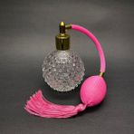 100 ml Nostalji Lux Pembe Pompali Vintage Parfüm Şişesi - Ahşap - Bej