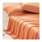 %100 Okaliptüs/Liyosel Saten Yatak Çarşafı İpeksi Pürüzsüz Soğutma Levhaları Tüm Mevsimler için Ev Havlusu Çarşafı Mavi 180 x 230 cm