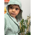 %100 Organik 4 Katlı Multi Muslin Bornoz -Nil Yeşili - 1 - 2 Yaş