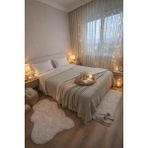%100 Organik Pamuk 4 Kat Müslin Çok Amaçlı Yatak Örtüsü ve Pike (240X250 Cm) - Yeşil - Ekru