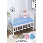 %100 Organik Pamuk Penye Lastikli Bebek Çarşafı mavi