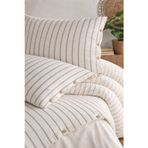 %100 ORGANİK PAMUK YIKANMIŞ ÇİZGİLİ ÇİFT KİŞİLİK NEVRESİM TAKIMI-NATURALİS SERİSİ