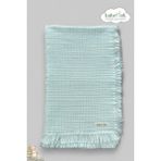 %100 Pamuk 4 Katlı Müslin Bebek Battaniyesi-Mint Renk 100X120 cm – Yumuşak&doğal, Saçaklı Örtü - Mint Yeşili - 100 x 120 cm