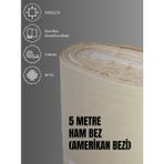 %100 Pamuk 46 Tel Amerikan Bezi Ham Bez Punch Kumaş - Krem 500x22 - 500 cm - 220 cm