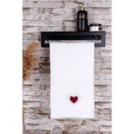 %100 Pamuk 50x90 Kalp Nakışlı Havlu
