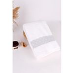 %100 Pamuk 70x140 Beyaz Barok Desen Banyo Havlusu