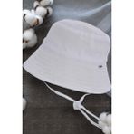 %100 Pamuk Bağlamalı Balıkçı Bebek Şapkası 7034 - Beyaz - 4 - 6 Yaş