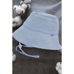 %100 Pamuk Bağlamalı Balıkçı Bebek Şapkası 7034 - Mavi - 4 - 6 Yaş