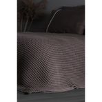 100% Pamuk Çift Kişilik Kalın Waffle Pike Örtü - Taupe - 200x220 cm