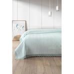 %100 Pamuk Çift Kişilik Kopanaki Dantelli Petek Pike 210X230 Cm-Mint Yeşili