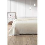 %100 Pamuk Çift Kişilik Kopanaki Dantelli Waffle Pike-210X230 Cm-Krem