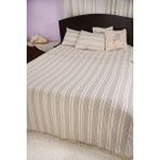 %100 Pamuk El Dokuması King Size - Ekli Nevresim Takımı Çift Kişilik 270 x 270 cm - Mavi Çizgili - 270 x 260 cm