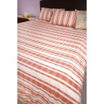 %100 Pamuk El Dokuması Nevresim Takımı Çift Kişilik 220 x 250 cm - Kırmızı Çizgili - 220 x 240 cm