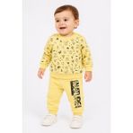 %100 Pamuk Erkek Bebek Çocuk Alt Üst Takım Pijama 538 - 18 - 24 Ay - Sarı