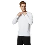 %100 Pamuk Erkek Süprem Uzun Kollu Basic T-Shirt Compact Penye Siyah Sporcu Tişört Body (Beyaz, L)