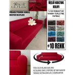 %100 Pamuk Fransız Kumaş 3 Lü Komple Giydirme Kanepe & Çekyat, Bohem, Porto, Vb. Model Koltuk Kılıfı - 180 x 240 cm - Kırmızı