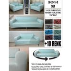 %100 Pamuk Fransız Kumaş 3+2+1+1 Komple Giydirme Kanepe&çekyat, Bohem, Vb. Model Koltuk Kılıfı - 180 x 240 cm - Mint