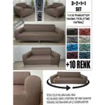 %100 Pamuk Fransız Kumaş 3+2+1+1 Komple Giydirme Kanepe&çekyat, Bohem, Vb. Model Koltuk Kılıfı - 180 x 240 cm - Sütlü Kahve