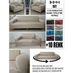 %100 Pamuk Fransız Kumaş 3+2+1+1 Komple Giydirme Kanepe&çekyat, Bohem, Vb. Model Koltuk Kılıfı - 180 x 240 cm - Vizon