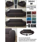 %100 Pamuk Fransız Kumaş 3+3+1+1 Komple Giydirme Kanepe&çekyat, Bohem, Porto, Vb Model Koltuk Kılıfı - 180 x 240 cm - Kahverengi