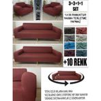 %100 Pamuk Fransız Kumaş 3+3+1+1 Komple Giydirme Kanepe&çekyat, Bohem, Porto, Vb Model Koltuk Kılıfı - 180 x 240 cm - Kiremit