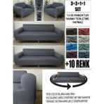 %100 Pamuk Fransız Kumaş 3+3+1+1 Komple Giydirme Kanepe&çekyat, Bohem, Porto, Vb Model Koltuk Kılıfı - 180 x 240 cm - Koyu Gri