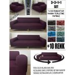 %100 Pamuk Fransız Kumaş 3+3+1+1 Komple Giydirme Kanepe&çekyat, Bohem, Porto, Vb Model Koltuk Kılıfı - 180 x 240 cm - Mürdüm