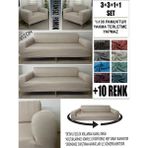 %100 Pamuk Fransız Kumaş 3+3+1+1 Komple Giydirme Kanepe&çekyat, Bohem, Porto, Vb Model Koltuk Kılıfı - 180 x 240 cm - Vizon