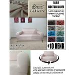 %100 Pamuk Fransız Kumaş Çift Kişilik Komple Giydirme 2'li Kanepe, Bohem, Vb Model Koltuk Kılıfı - 120 x 160 cm - Pudra